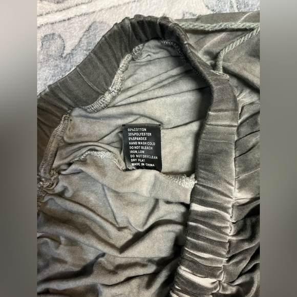 POL Charcoal Gray Elastic Shorts with Lace Trim and Tassel Detail - Picture 9 of 9